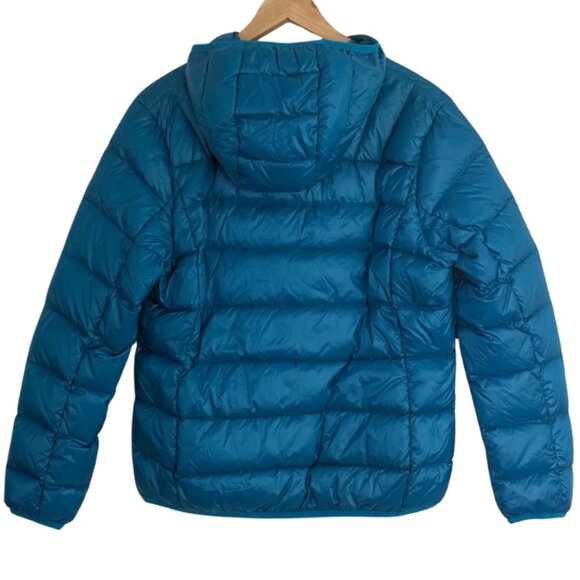 Cherfly Down Puffer Jacket with Attached Hood Large Turquoise NWT - Picture 2 of 6
